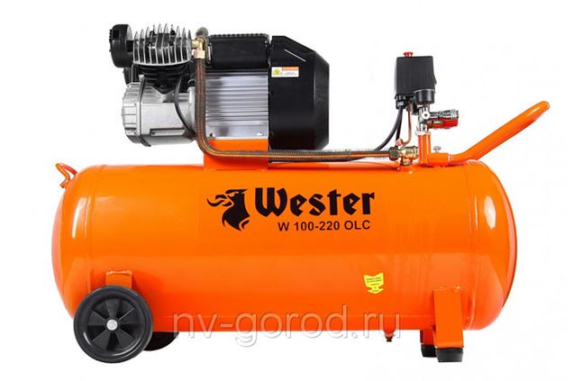 Компрессор WESTER W 100-220 OLC 2200Вт 400л/мин 8Бар ресивер 100л ...