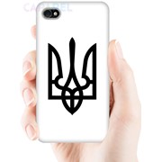Пластиковый чехол UkrCase толстый черный герб на белом для iPhone 5/5s фото