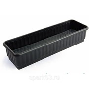 Ящик для цветов 59х19х12см с дренажной решеткой черный (пластик.)