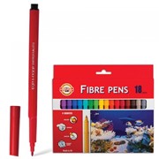 Фломастеры KOH-I-NOOR “Рыбки“, 18 цветов, смываемые, трехгранные, картонная упаковка, европодвес, 771002AH05KS фото