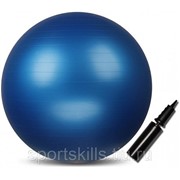 Мяч гимнастический INDIGO Anti-burst с насосом IN002 65 см Синий фото