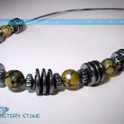 Бусы из гематита и агата фото