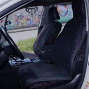 Накидки на автомобильные сиденья универсальные материал велюр цвет синий с красной строчкой фото