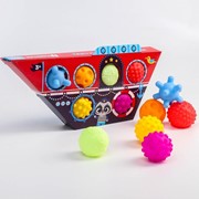 Подарочный набор массажных развивающих мячиков «Лодка», 6 шт., цвета/формы МИКС фото