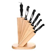 Набор кухонных ножей Borner Ideal на подставке Веер, 5 ножей + мусат фото