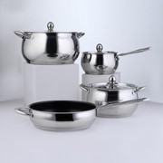 Набор посуды «Танто», 4 предмета: 2 л, 3,8 л, 6,6 л , а/п сковорода 2,9 л, индукция