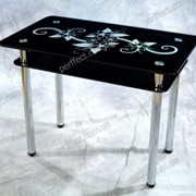 Стол обеденный “ЗИГЗАГ” черный серебро фото