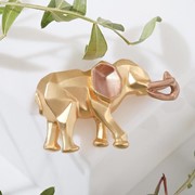 Брошь 'Слон' геометрия, цвет матового золота фото