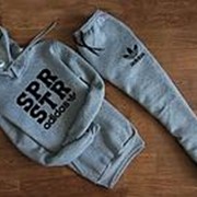 Мужской спортивный костюм Adidas с капюшоном (серый) фото