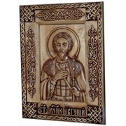 Резная икона Святой Евгений фото