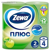 Туалетная бумага Zewa Плюс «Яблоко», 2 слоя, 4 рулона фото