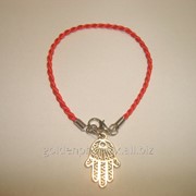 Красная нить Каббала с оберегом Хамса с серебряным - голубым глазиком 169758129 фото