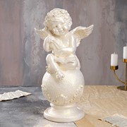 Статуэтка “Ангел на шаре со скрипкой“, перламутровая, 49 см фотография