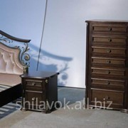 Комод высокий Спальня Венеция Стандарт, окрас бейц, дуб, художественное литье фото