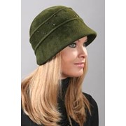 Женские шапки Wol'ff из чешского велюра зеленная фото