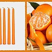 Свеча восковая №80 оранжевая с ароматом мандарина фотография