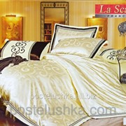 Комплект постельного белья шелковый жаккард La scala 3D-091 фото