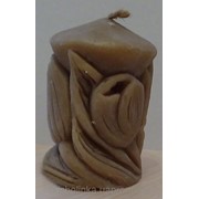 Свічка з натурального воску ручної роботи “Тюльпани різблені“ фото