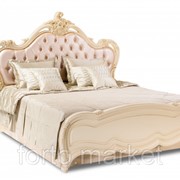 Двуспальная кровать МиК Кровать Милано 8802 A n004147, цвет Слоновая кость, длина 200 см., ширина 180 см., обивка Искусственная кожа, MK 1843 IV