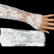 Перчатки свадебные №233, белый (средней длины) фото