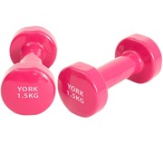 Гантель виниловая 1,5 кг York B31376 YGB100 розовая фотография