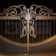 Ворота с калиткой кованые вк 19 фотография