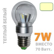Лампа G50/7W 4500К Светодиодная Цоколь E27, 220Вт., 7Ватт, 500Лм., 360 градусов, 4500К, прозрачная. фото