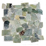 Каменная мозаика MS-WB2 МРАМОР зелёно-белый квадратный фото