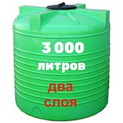 Резервуар для хранения гсм, питьевой воды и дизеля 3000 литров, зеленый, верт фотография