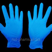 Перчатки стерильные, смотровые, нитриловые (без латекса), неопудренные, голубые с текстур. поверхн. на кончиках пальцев для использования в стоматологии, лабораториях и др. Размеры XS,S,M,L,XL фото