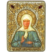 Подарочная икона Блаженная старица Матрона Московская на мореном дубе фото