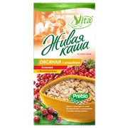 Каша живая Vita“овсяная с отрубями быстрого приготовления с клюквой, витаминами фото