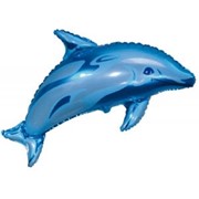 Шар фольгированный Ф М Фигура 3 Дельфин голубой FM фото