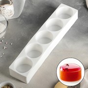 Форма для муссовых десертов и выпечки Доляна «Круг», 39×8 см, 5 ячеек, цвет белый фотография
