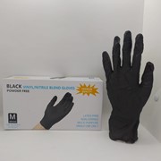 Перчатки Wally Blend M чёрные Нитриловые с добавлением винила, 100 шт (50 пар) фото