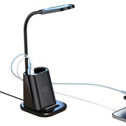 Беспроводное зарядное устройство 3 в 1 XO WX032 с лампой (pen holder, desk lamp, wireless charger) 3 in 1 25W wireless charger (Чёрный)