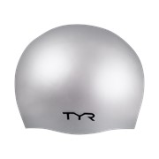 Шапочка для плавания Wrinkle Free Silicone Cap, силикон, LCS/040, серебристый, TYR фото
