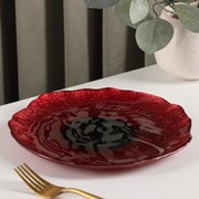 Блюдо «Флора», d=21 см, цвет красный фотография