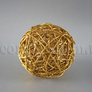 Шарик золото из ротанга 8 см 5160 фото