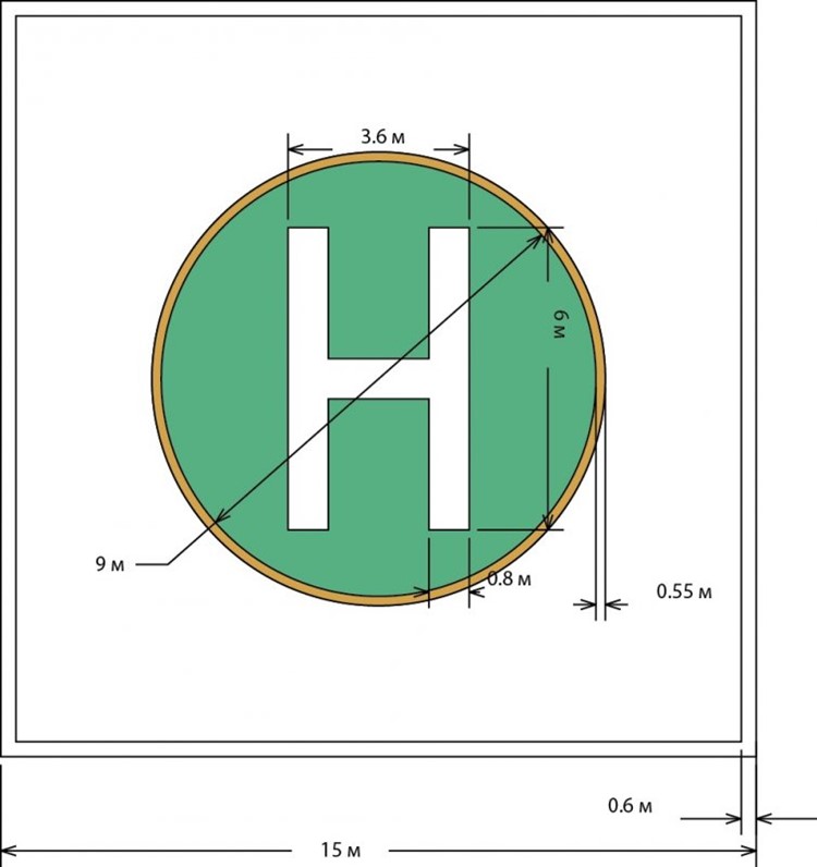 Разметка и нанесение краски на покрытие вертолетной площадки в ...