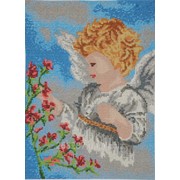 Картина “ Маленький ангел“. Вышитая чешским бисером. фото