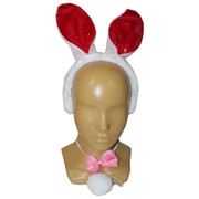 Набор карнавальный уши зайца+хвостик+ бабочка фотография