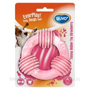 Игрушка для собак резиновая с ароматом клубники, Кольцо, розовая DUVO+ фото