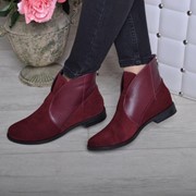 Женские ботинки из кожи с замшей на молнии в расцветках. ВВ-38-0218