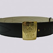 Ремень поясной генеральский кожаный (пряжка латунная литая) фото