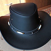 Ковбойская шляпа. Австралийский стиль,кожа №3 (чёрный)