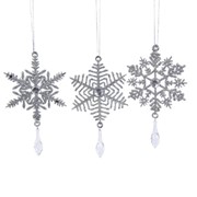 Декор Снежинка серебр с прозр.шариком фотография