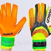 Перчатки вратарские с защитными вставками на пальцы REUSCH (PVC, р-р 8-10, желто-оранжевый) фото