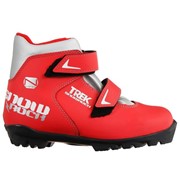Ботинки лыжные TREK Snowrock 3 NNN ИК, цвет красный, лого серебро, размер 35 фото