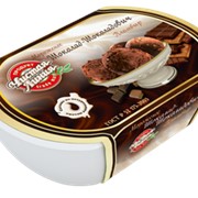 Мороженое пломбир шоколадный с кусочками шоколада 450 г. в лоточке фотография
